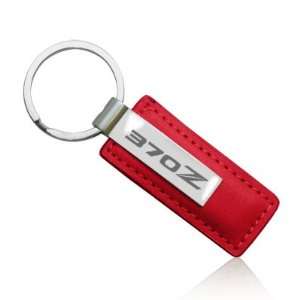  Nissan 370Z Logo Red Leather Key Chain Automotive