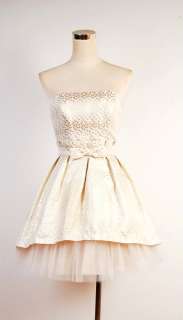 Betsey Johnson Dotty Strapless Dress Size 0  