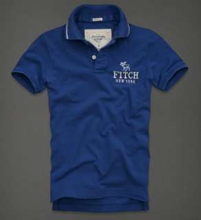   & Fitch Medium Blue Muscle Fit Northside Trail Polo t shirt for MEN