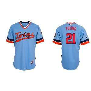 Minnesota Twins 21# Young Sky Blue 2011 MLB Authentic Jerseys Cool 