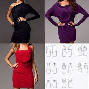 LONG SLEEVE CONVERTIBLE MULTI WAY VICTORIAS DRESS 4COLORS US SIZE XS 