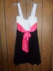 Juniors Speechless Dress Med NWT Prom Lined Black/Pink/White! LQQK A 