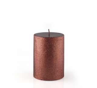 ZestCandle 3 x 4 Metallic Brown Glitter Pillar Candle  