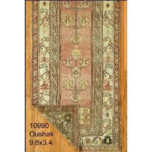  3x9 Hand Knotted Oushak Turkey Rug   34x98