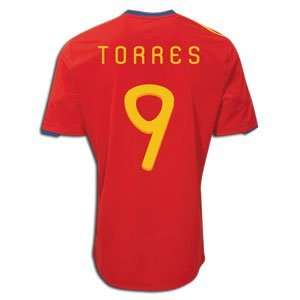  #9 Torres Spain Home 2010 World Cup Jersey (Size L 