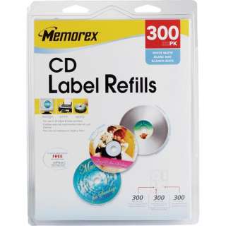 Memorex 3202 0403 300 Pack of White CD R Labels 034707004030  