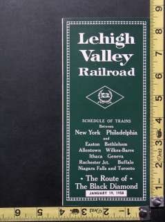January 19, 1958 Lehigh Valley Railroad Timetable Time Tables Schedule 