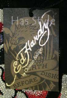 Ed Hardy Mens T Shirt BRAD smoking SKULL STONES XL  