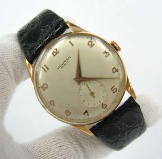Vintage 1950s Universal Geneva 18K Pink Gold Mens Watch Caliber 262 