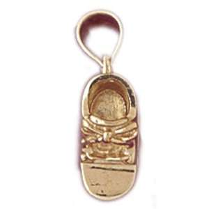  14kt Yellow Gold 3 D Baby Booty, Shoe Pendants: Jewelry