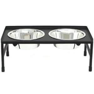  Tray Top Double Elevated Dog Bowls   Small: Pet Supplies