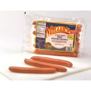 Millers Natural Casing Frankfurters   8   10 LB Package:  
