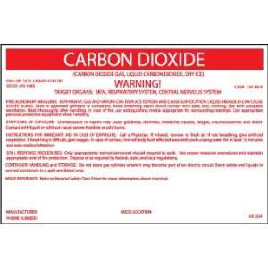  LABELS CARBON DIOXIDE 3 1/4X5 P/S: Home Improvement