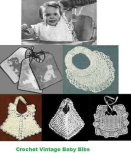 Crochet Vintage Baby Bib Patterns   Crochet Baby Bibs 6 Vintage 