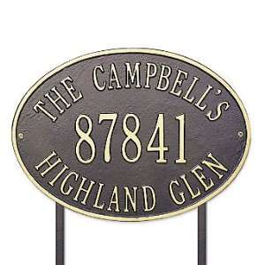   Estate Lawn Address Plaque   Black with White Type   Frontgate: Home