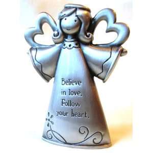 Believe in love. Follow your heart. Pewter Angel FigurineGreat 