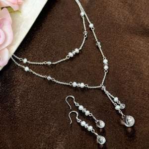 Exclusive Gifts and Favors Ivory Freshwater Pearl Double Drop Jewelry 