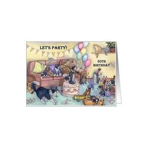   : birthday party invitation, 50, fifty, fiftieth, Card: Toys & Games