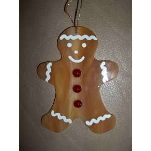 Gingerbread Man Glass Ornament