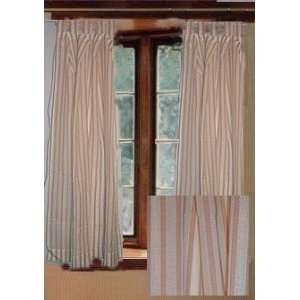   Tab Top Cotton Stripe Curtain Set Surrey Blush 54L: Home & Kitchen