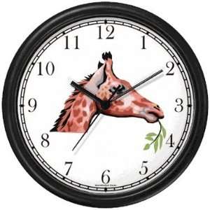 Giraffe Head African Animal Wall Clock by WatchBuddy Timepieces (White 