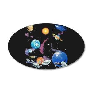  38.5x24.5O Wall Vinyl Sticker Solar System And Asteroids 