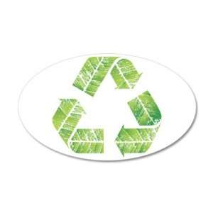  38.5x24.5O Wall Vinyl Sticker Recycle Symbol in Leaves 