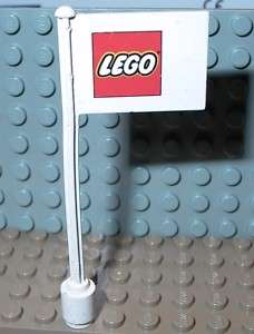 Vintage White Lego Flag Red Classic Legoland  