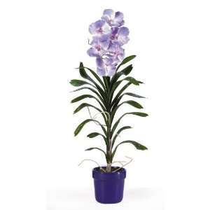   Vanda w/Blue Pot Silk Arrangement Lavender Colors   Silk Arrangement