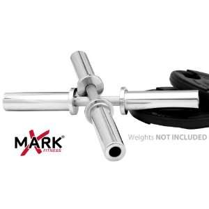  Two 20 in. Chrome Olympic Dumbbell Handles: Sports 