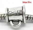 SILVER TONE CHEER CHARM BEAD FITS EUROPEAN STYLE items in Cindys 