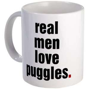  Real Men   puggle Pets Mug by CafePress: Kitchen & Dining