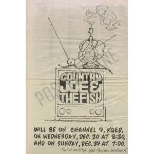  Country Joe & Fish KQED TV Concert Poster Ad 1968
