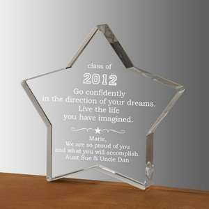  Live Your Dreams Graduation Crystal Star Keepsake 