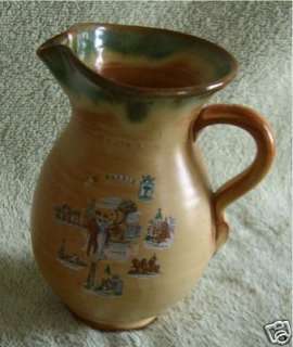 Spain Spanish Madrid Pottery Pitcher Hand Painted  