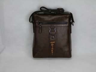 Drakssox Mens fashion high quality PU leather shoulder bag brown 