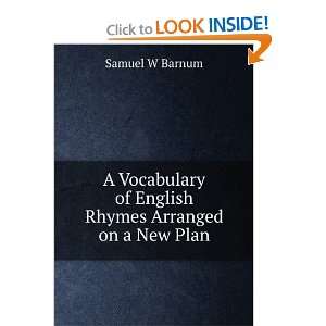   of English Rhymes Arranged on a New Plan Samuel W Barnum Books