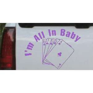  Purple 6in X 8.4in    Poker Im All In Baby Car Window Wall 