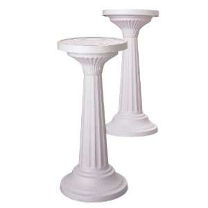  Garden Scene PS1 Grecian Plant Stand, White Patio, Lawn 