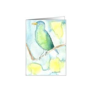 Song Bird Watercolor Painting, blank note card Card
