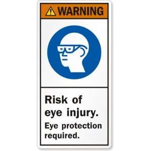   injury. Eye protection required. Vinyl Labels, 3 x 1.5 Office