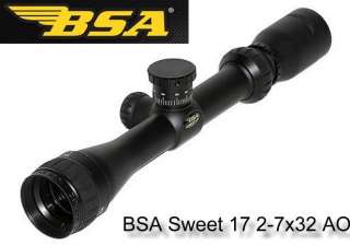 BSA SWEET 17 RIFLE SCOPE 2 7x32mm A/O CALIBRATED FOR .17HMR CALIBER 