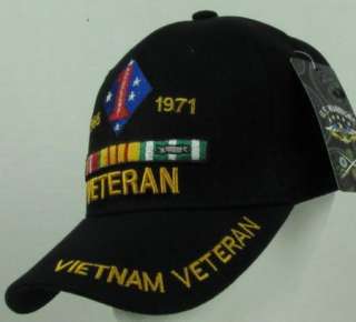NEW BLACK 1ST MARINE DIVISION VIETNAM VETERAN BASEBALL CAP/HAT  