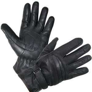 Xelement XG 797 Black All Weather Leather Motorcycle Gloves   Size 