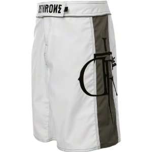  Dethrone White/Grey DTR Fight Shorts: Sports & Outdoors