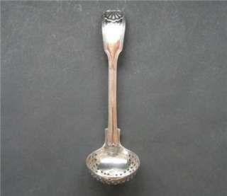  Storr Georgian Sterling Silver Fiddle Thread & Shell Sifter Ladle 1817