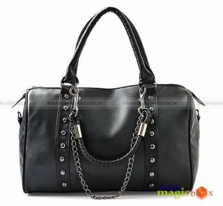 Women PU Leather Rivet Chain Shoulder Bag Handbag #187  