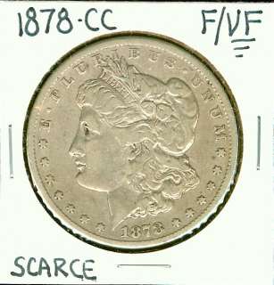 1878 CC Silver $1 Fine/Very Fine (F/VF) Morgan Dollar  