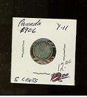 Canada 1906 5 Cents Silver Coin  