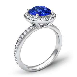 Carat Round Blue Tanzanite Diamond Engagement Ring 14k White Gold 